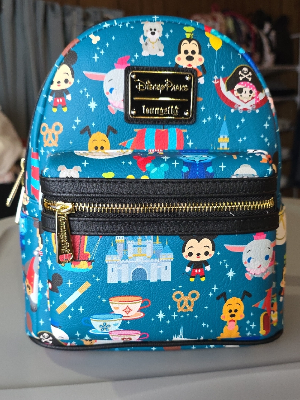 Disney Loungefly Teal Character Mini Backpack Disney Parks Exclusive